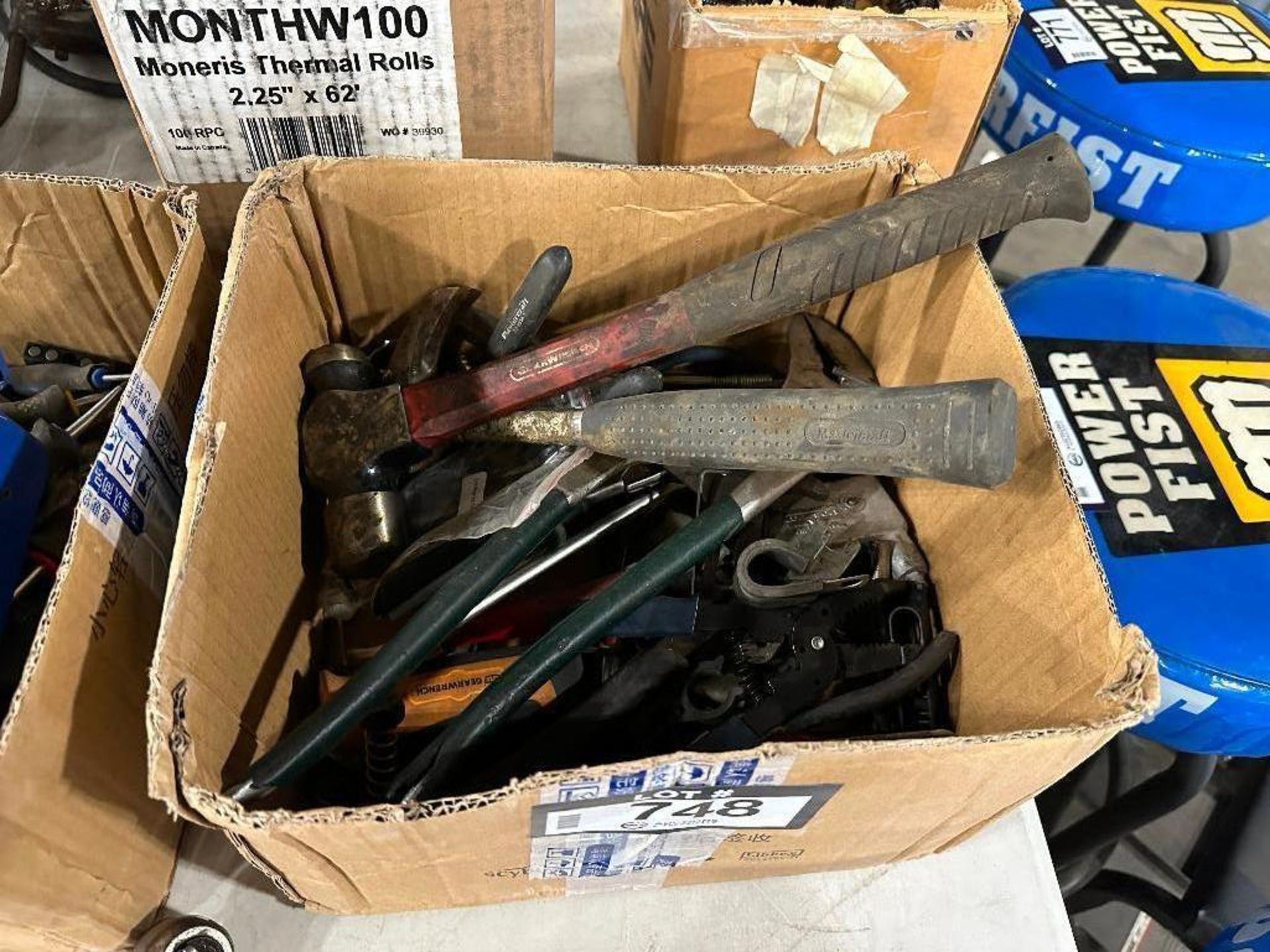 Lot of Asst. Hammers, Pliers, Wire Strippers, etc.