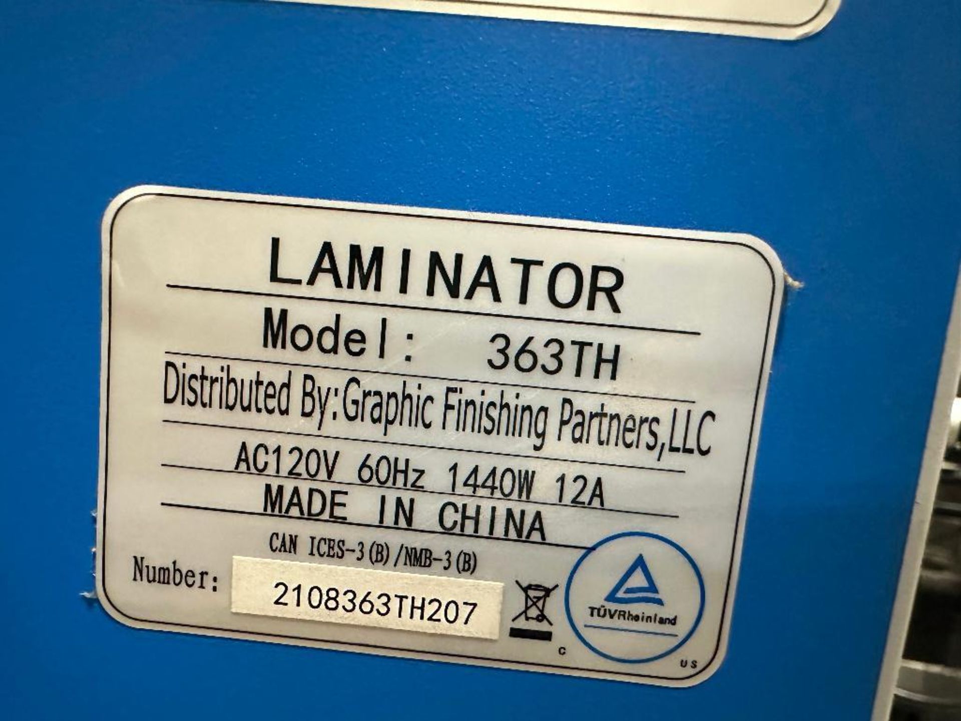 Graphic Finishing Parteners 363TH 63" Top Heat Laminator - Image 6 of 6