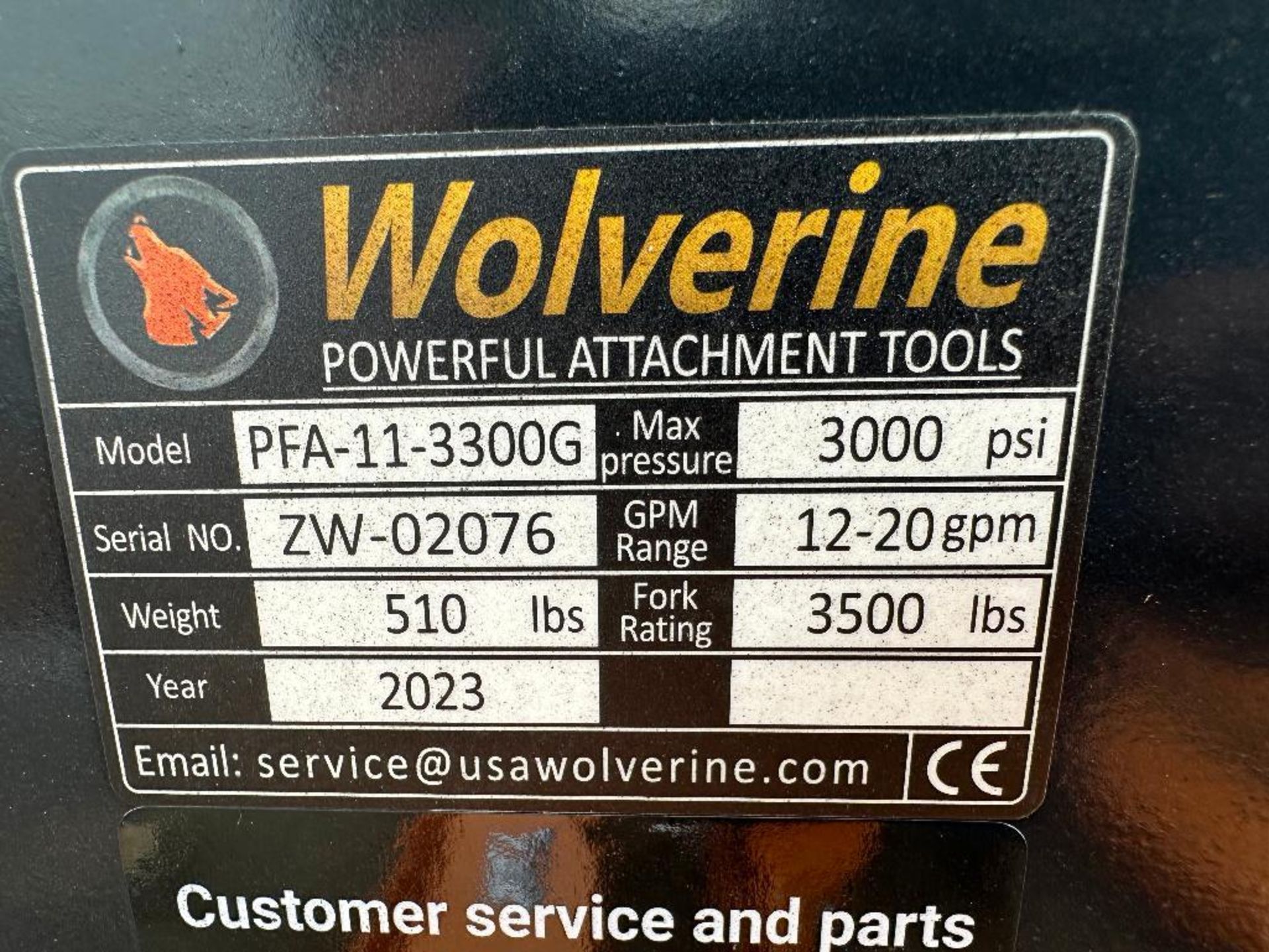 New 2023 Wolverine PFA-11-3300G Hydraulic Pallet Fork Skid Steer Attachment - Image 4 of 4