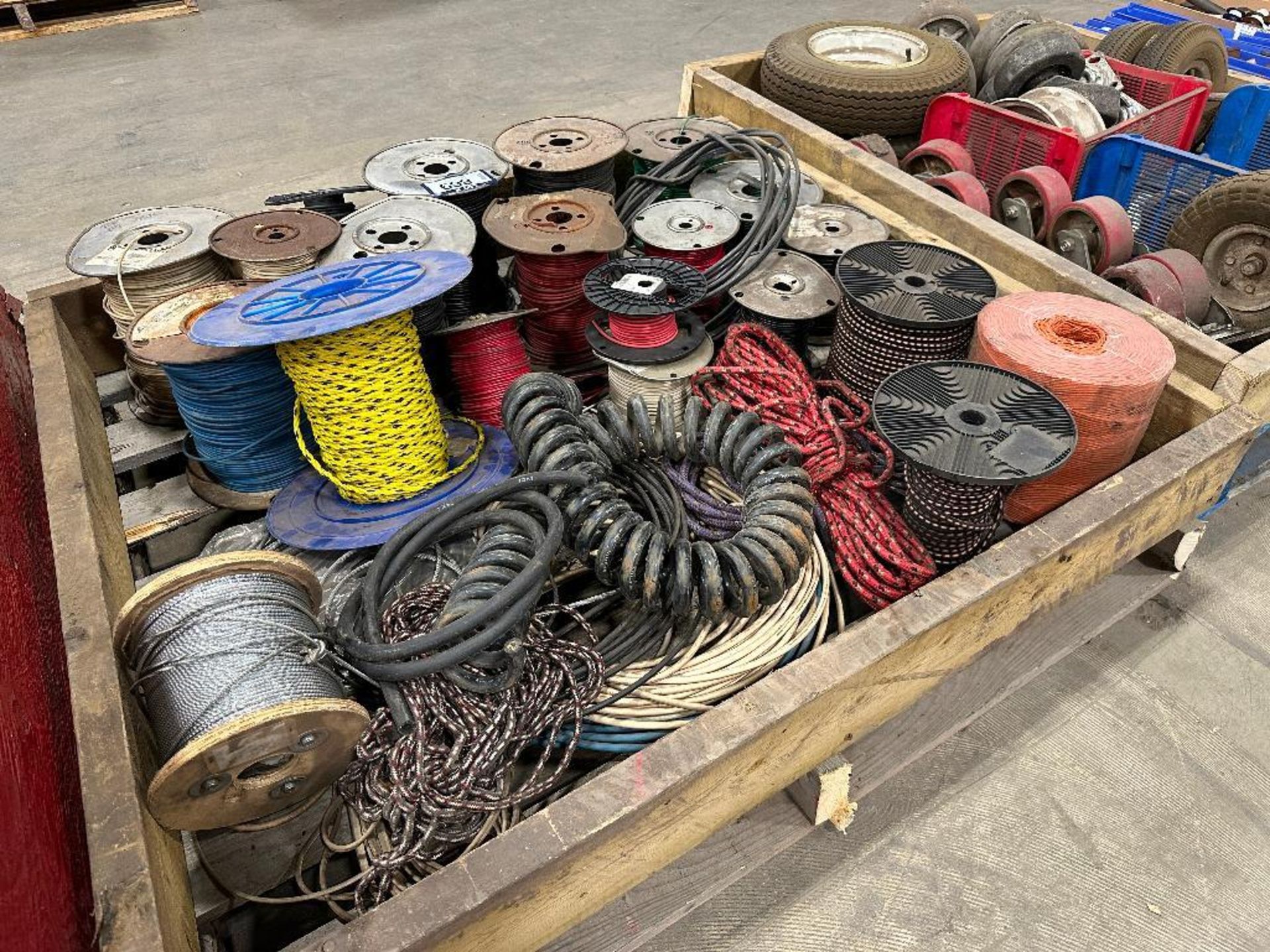 Pallet of Asst. Wire, Bungie Cords, etc.