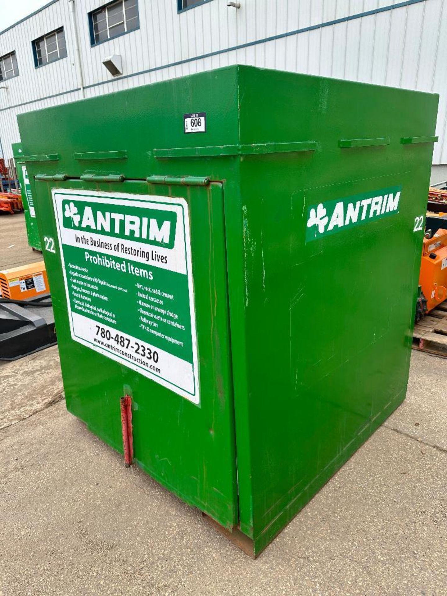 60" x 60" x 70" Flip-up Front Load Waste Bin - Image 2 of 4