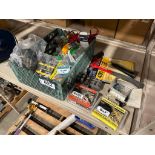 Lot of Asst. Fasteners, Hammers, Wrenches, Stamps, Sand Paper, etc.