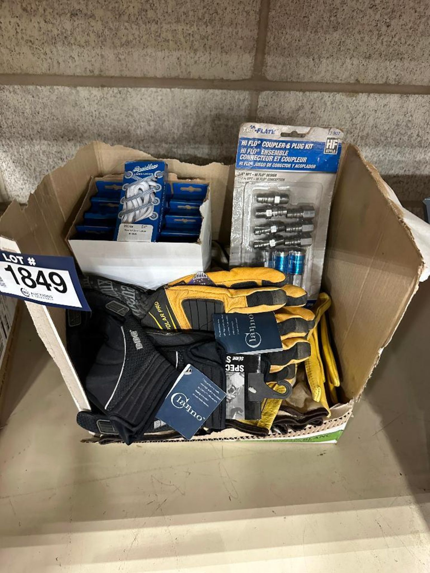 Lot of asst. Work Gloves, Air Hose Couplers, Laces, etc. - Image 2 of 5