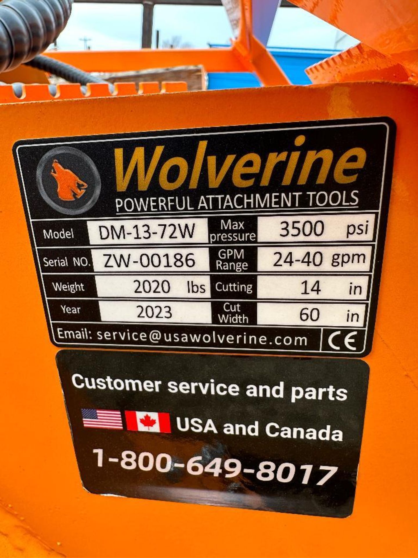 New 2023 Wolverine DM-13-72W 72" Disc Mulcher Skid Steer Attachment - Image 7 of 7