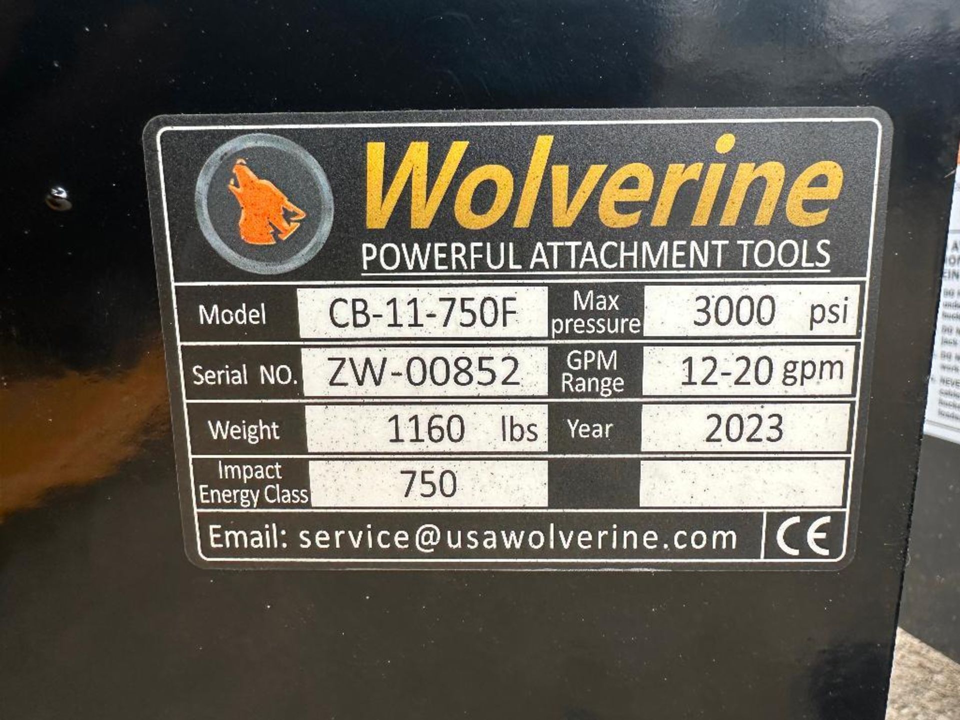 New 2023 Wolverine CB-11-750F Concrete Breaker Skid Steer Attachment - Image 5 of 5