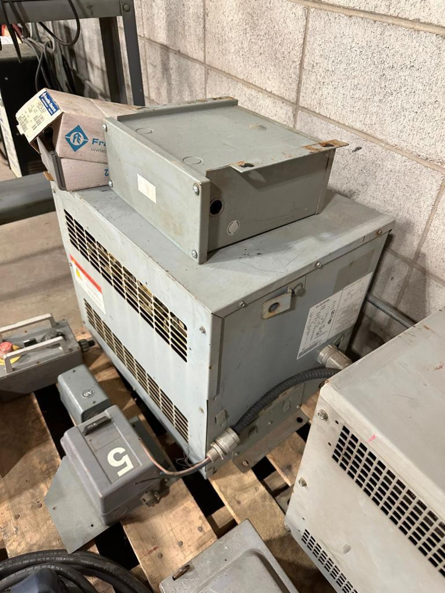 Pallet of Asst. Transformers, Electric Motors, Switches, Electrical Panel, etc. - Image 11 of 13