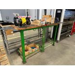 64" X 17" Work Bench w/ Bench Grinder and 5" Bench Vise