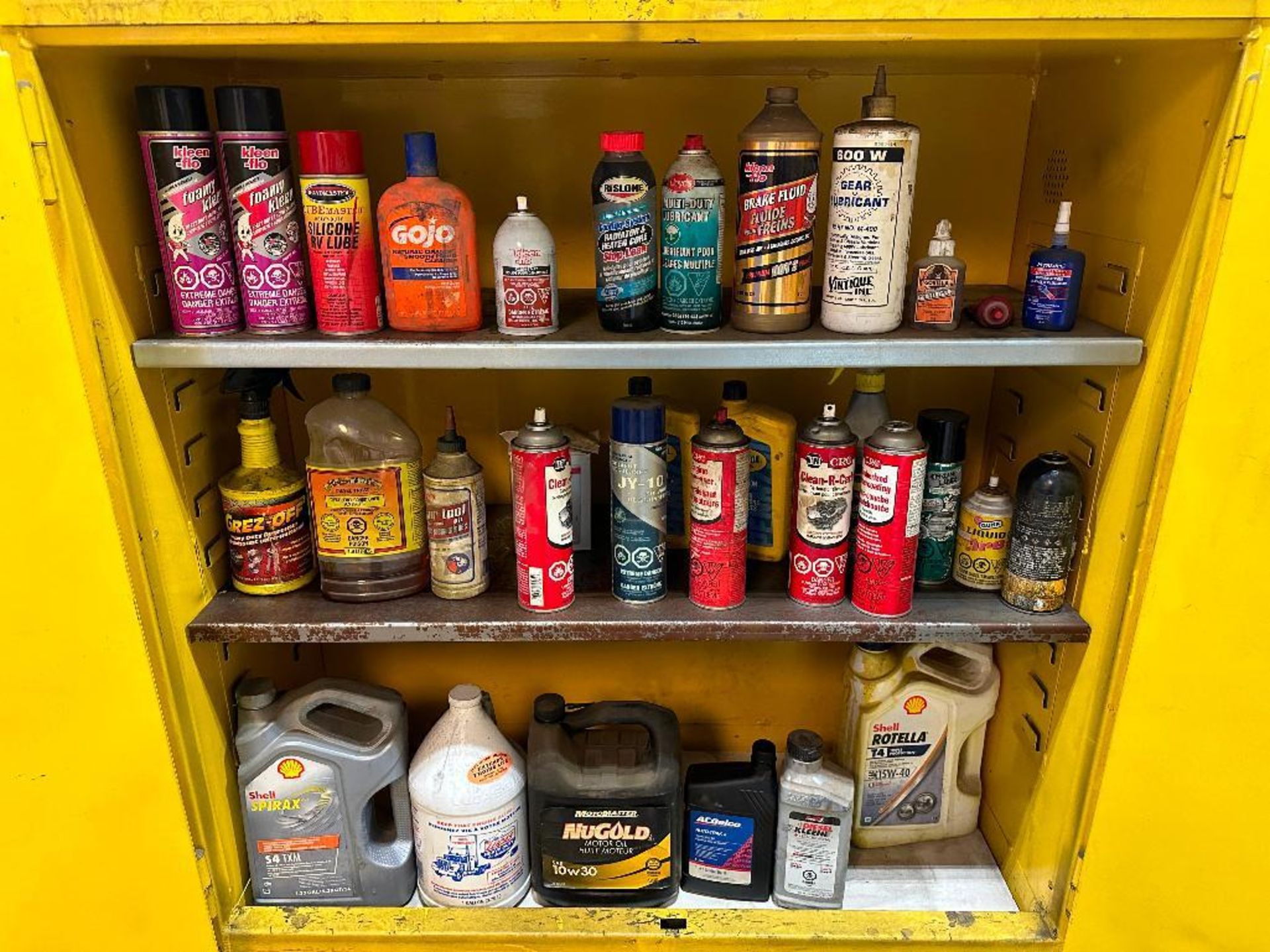 Justrite Flammable Cabinet w. asst. Aerosols, Lubricants, Oils, Etc. - Image 4 of 4