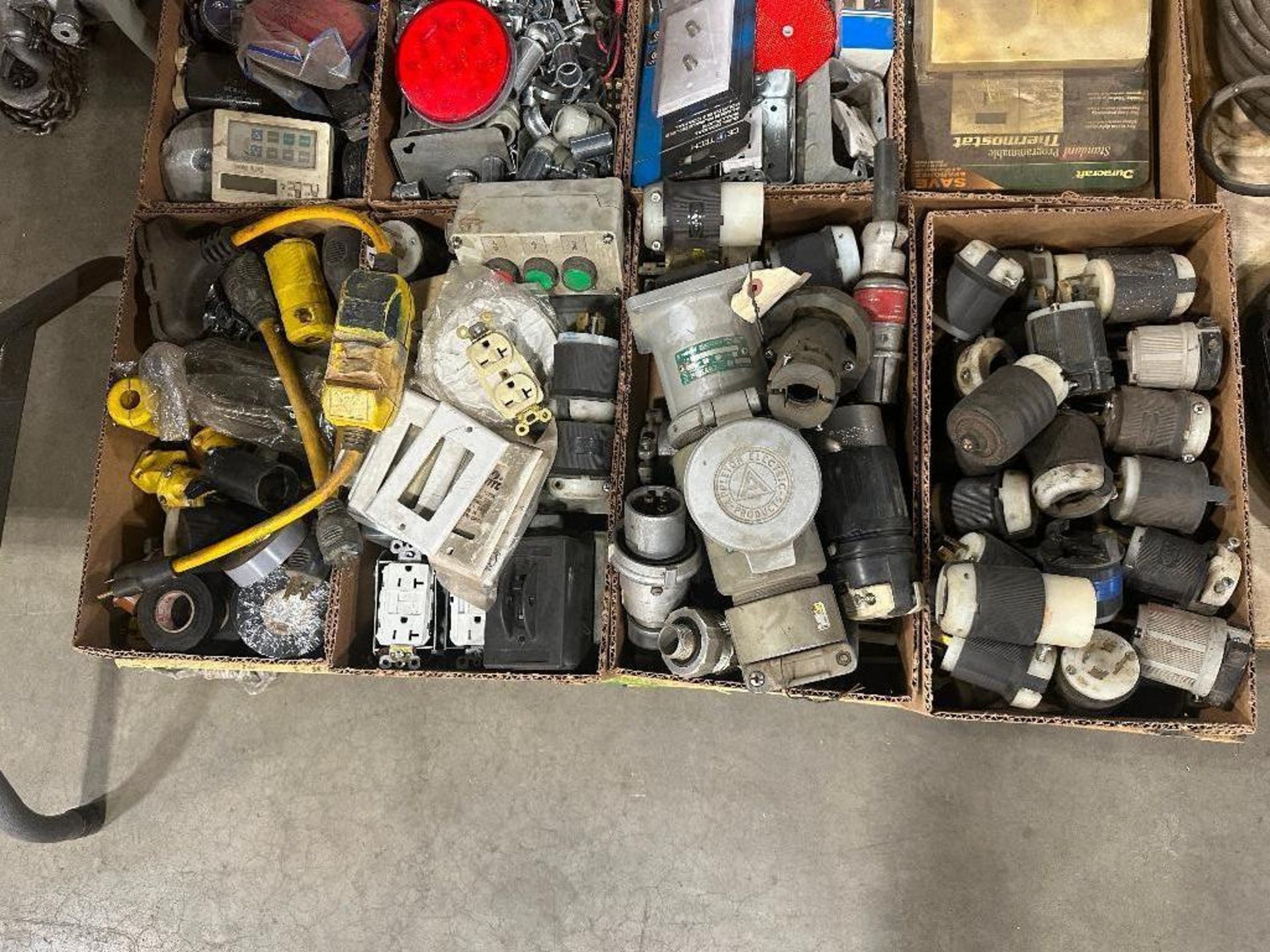 Pallet of Asst. electrical Components including Outlets, Cord Ends, Lights, Breakers, etc. - Image 3 of 5