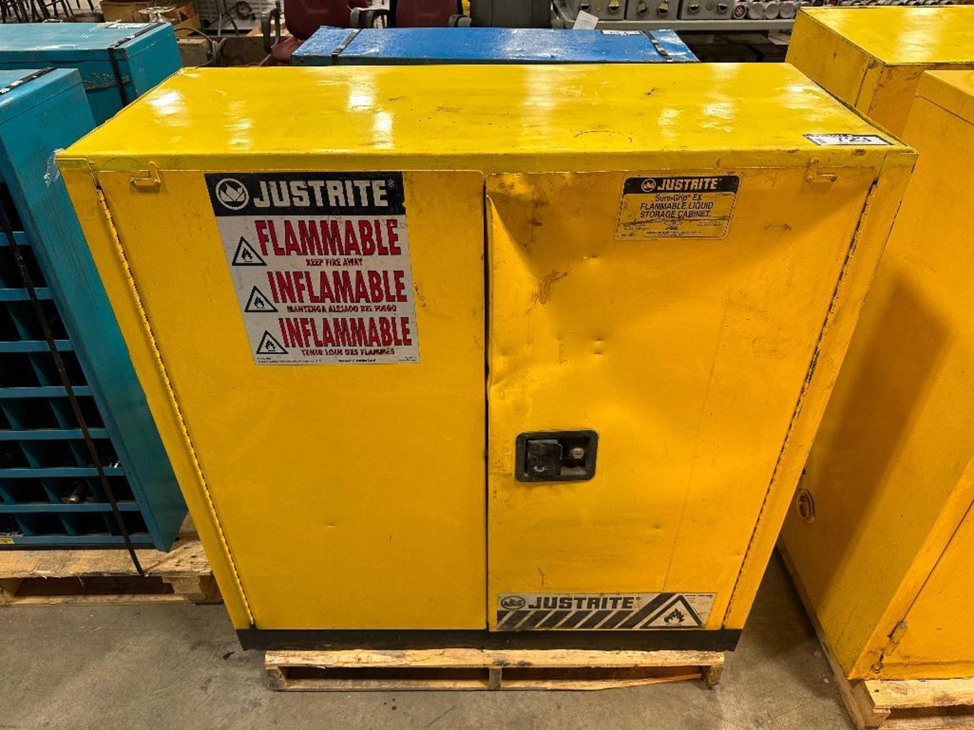 Justrite Flammable Cabinet w. asst. Aerosols, Lubricants, Oils, Etc.