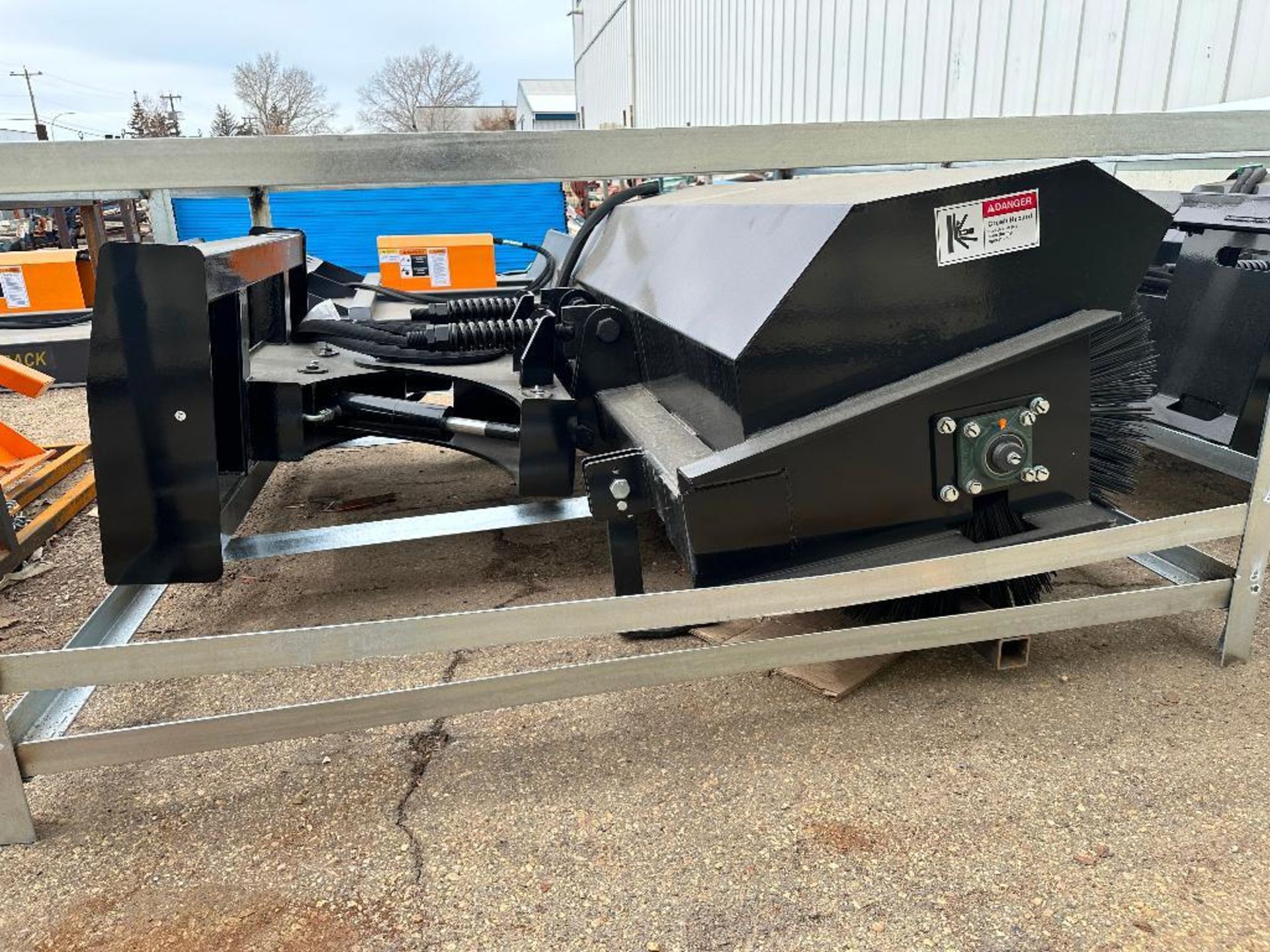 New 2023 Wolverine PAB-11-72W 72" HD Hyd. Angle Broom Skid Steer Sweeper Attachment - Image 4 of 5