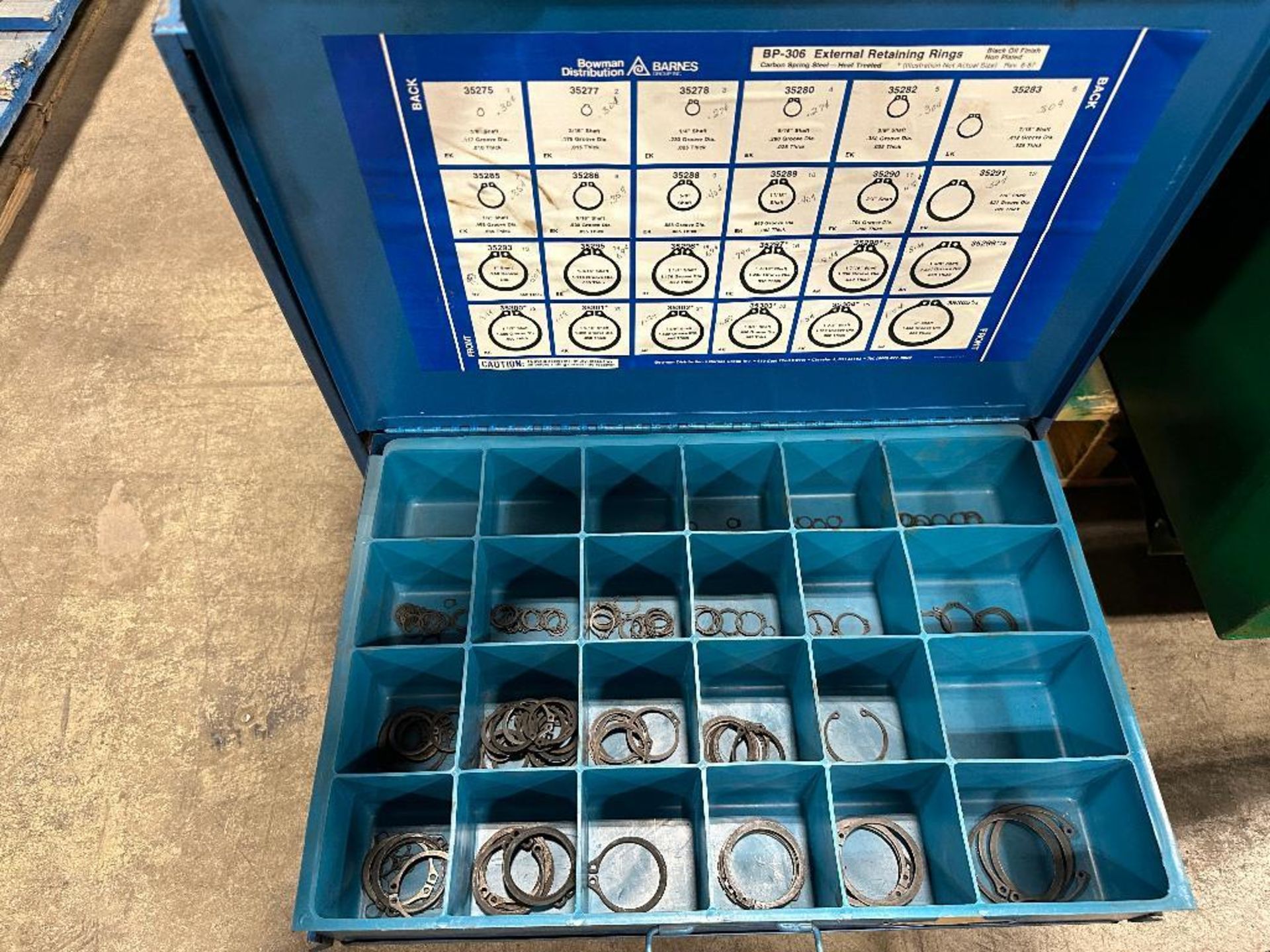 4-Drawer Parts Bin w/ Asst. Screws and Retaining Rings - Image 6 of 6