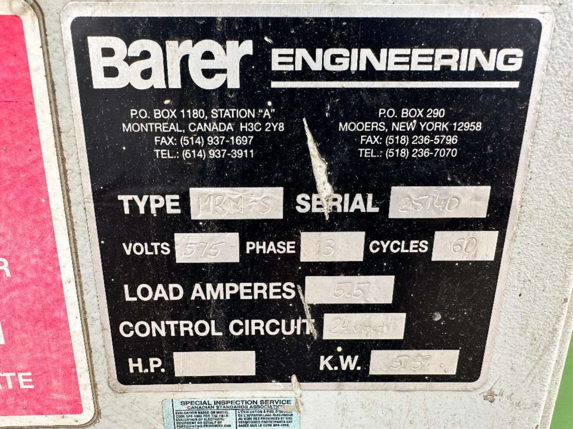 Barer Engineering Hydraulic Plate Rolls - Image 9 of 10
