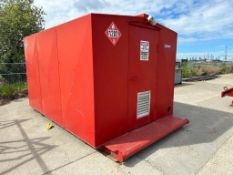 100KW STAMFORD Skidded Generator House 3,201hrs Showing w/ Transformer, Panels, etc.