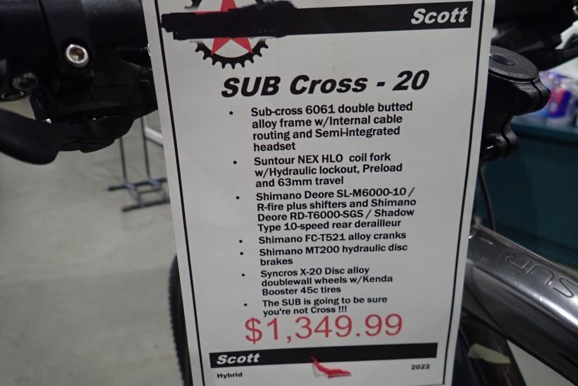 Scott Sub Cross 20 Men Small Hybrid Bike. - Image 6 of 6
