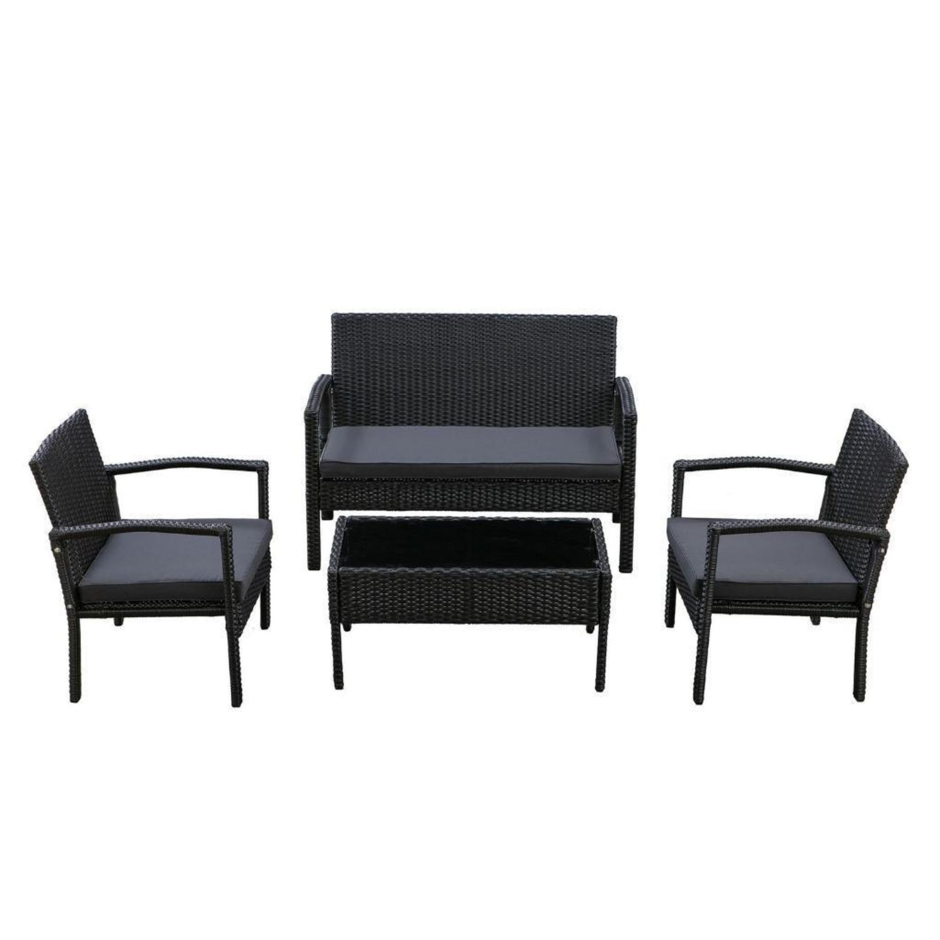 Patioflare Ivan 4Pc Conversation Patio Set- Black-NEW IN BOX. - Image 4 of 4