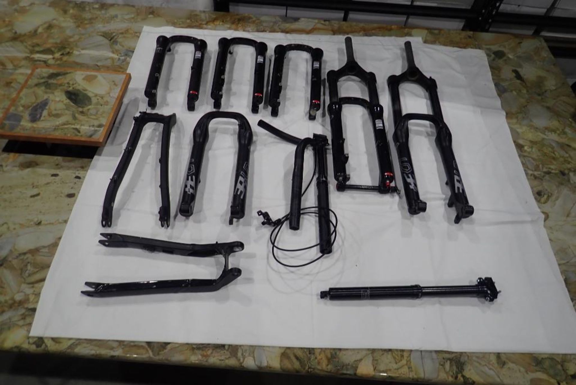 Lot of NEW AND USED Mountain Bike Fork Parts, etc.
