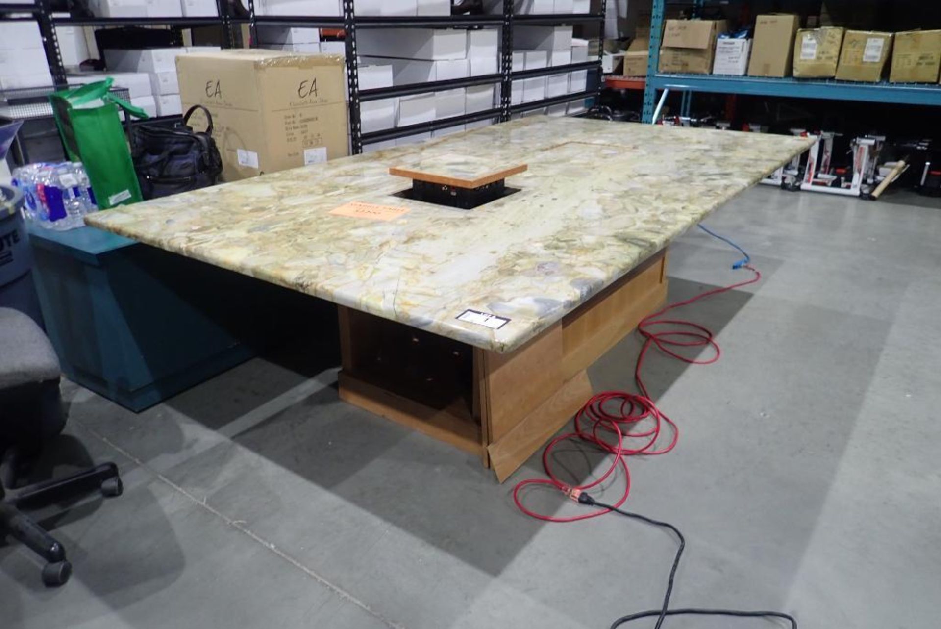 Marble 5'x9' Table w/Communication Pop Ups.