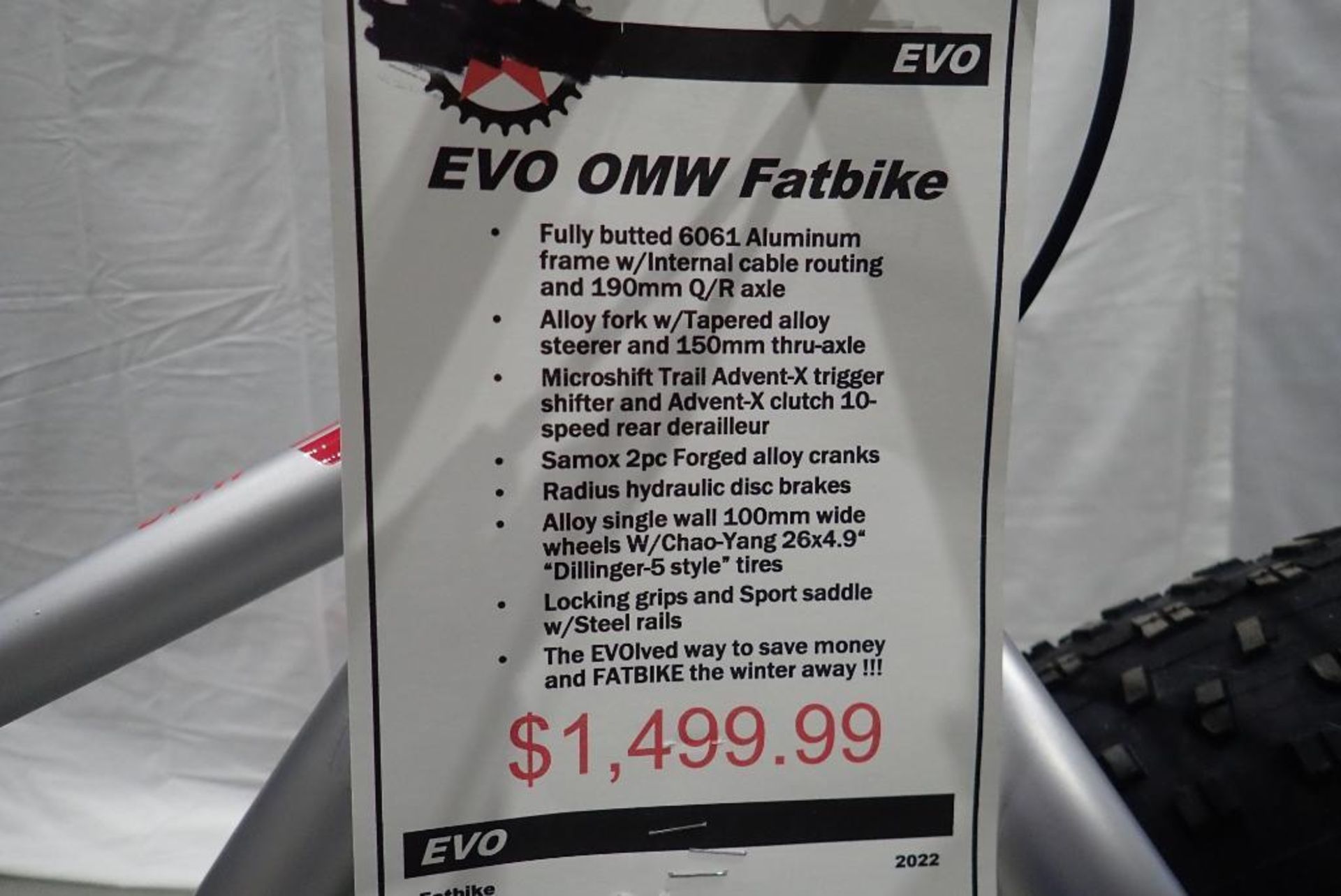 EVO OMW Fatbike Medium Mountain Bike. - Image 6 of 6
