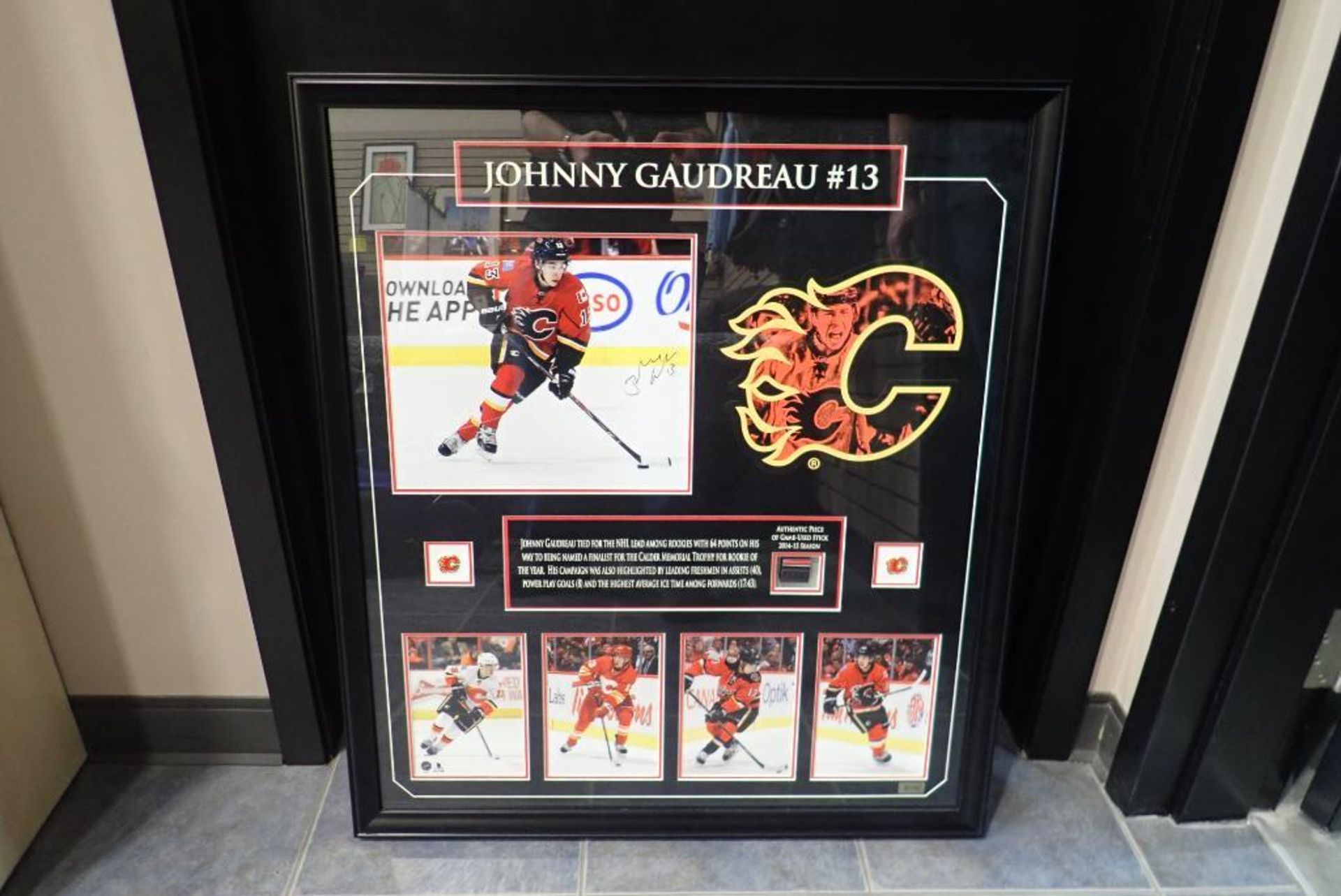 Flames Authentic Signed Johnny Gaudreau Framed Photo Collage.