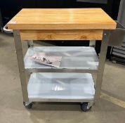 MAPLE TOP FOOD PREPARATION TABLE AND CART, OMCAN 41516