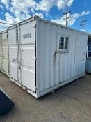 12’ Shipping Container Complete with Barn Doors, (1) Man Door & Window **LOCATED AT 14510 124th Ave