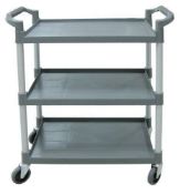 GRAY PLASTIC BUSSING CART WITH 31