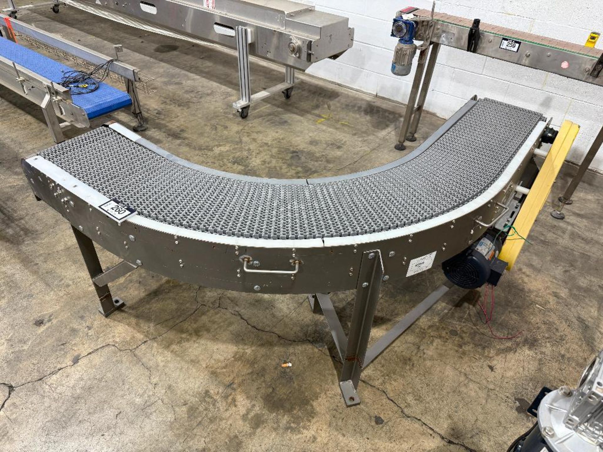 Low profile, Modular Belt, Curve Case Conveyor with Legs and Drive - Image 2 of 5