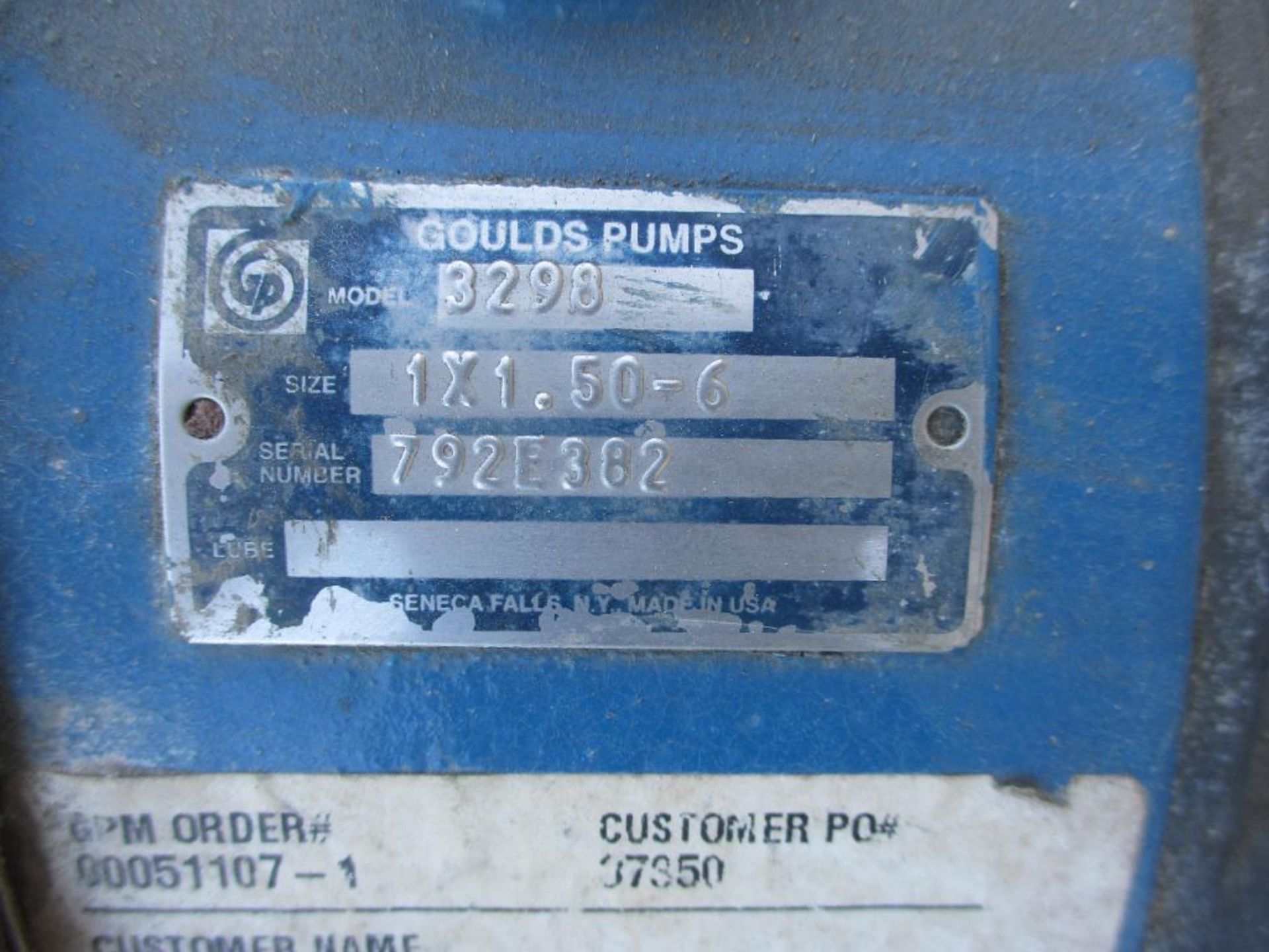 (1) GOULD PUMP 3298 SIZE 1X1.50-6 - Image 3 of 4