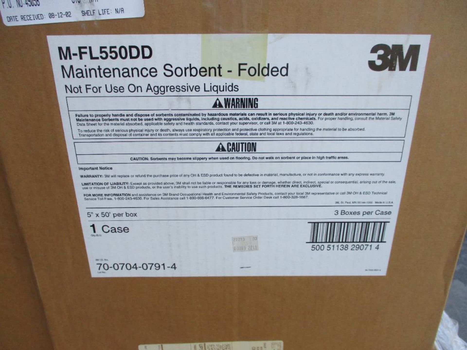 (6) 3M M-FL550DD MAINTENANCE SORBENT FOLDED PADS 150/PER CASE 5" WIDTH x 150 FT - Image 3 of 4