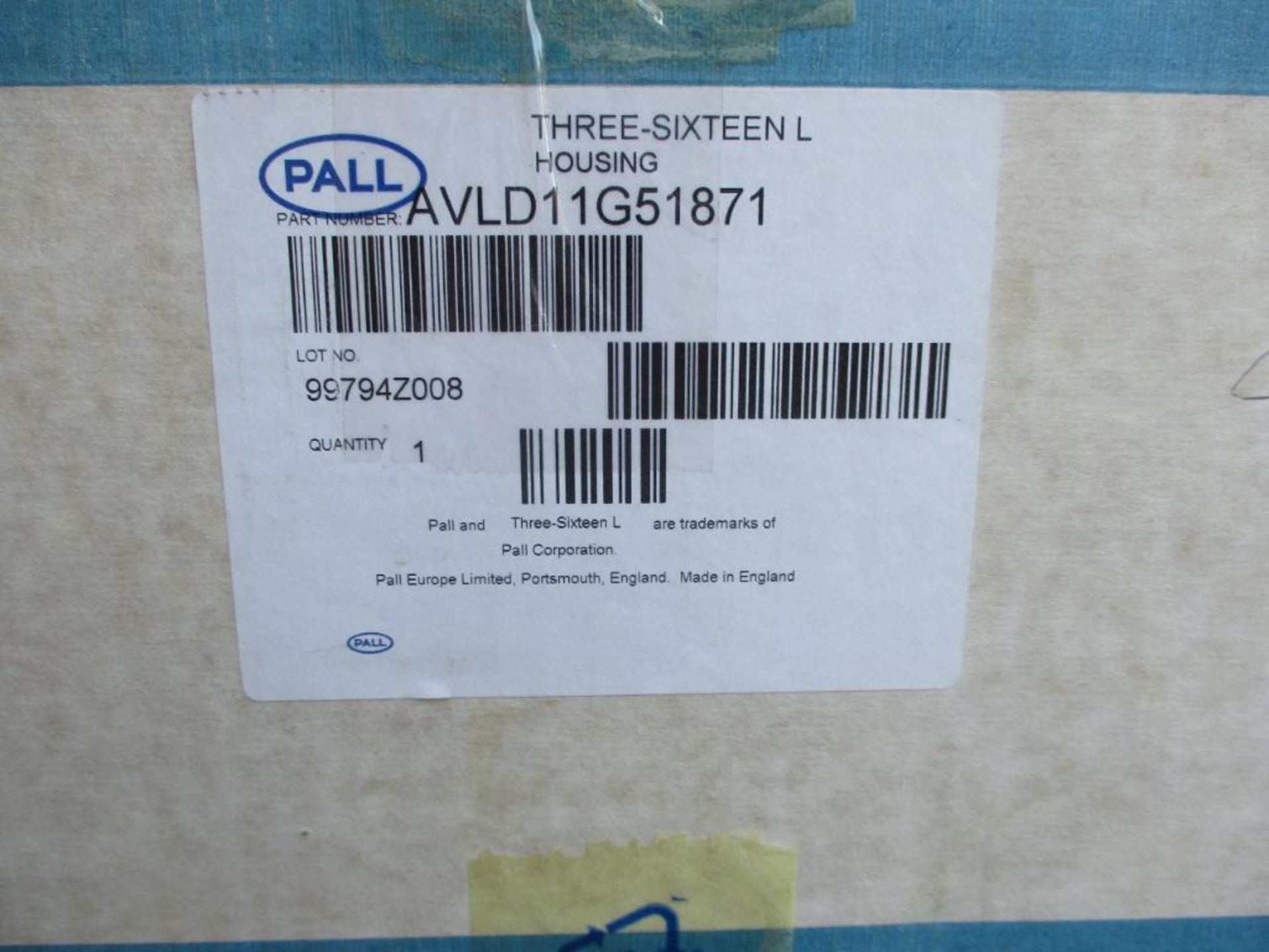 (2) PALL ADVANTA AVLD11G51871 BATCH NUMBER 99794Z001 THREE-SIXTEEN L HOUSING - Image 5 of 6