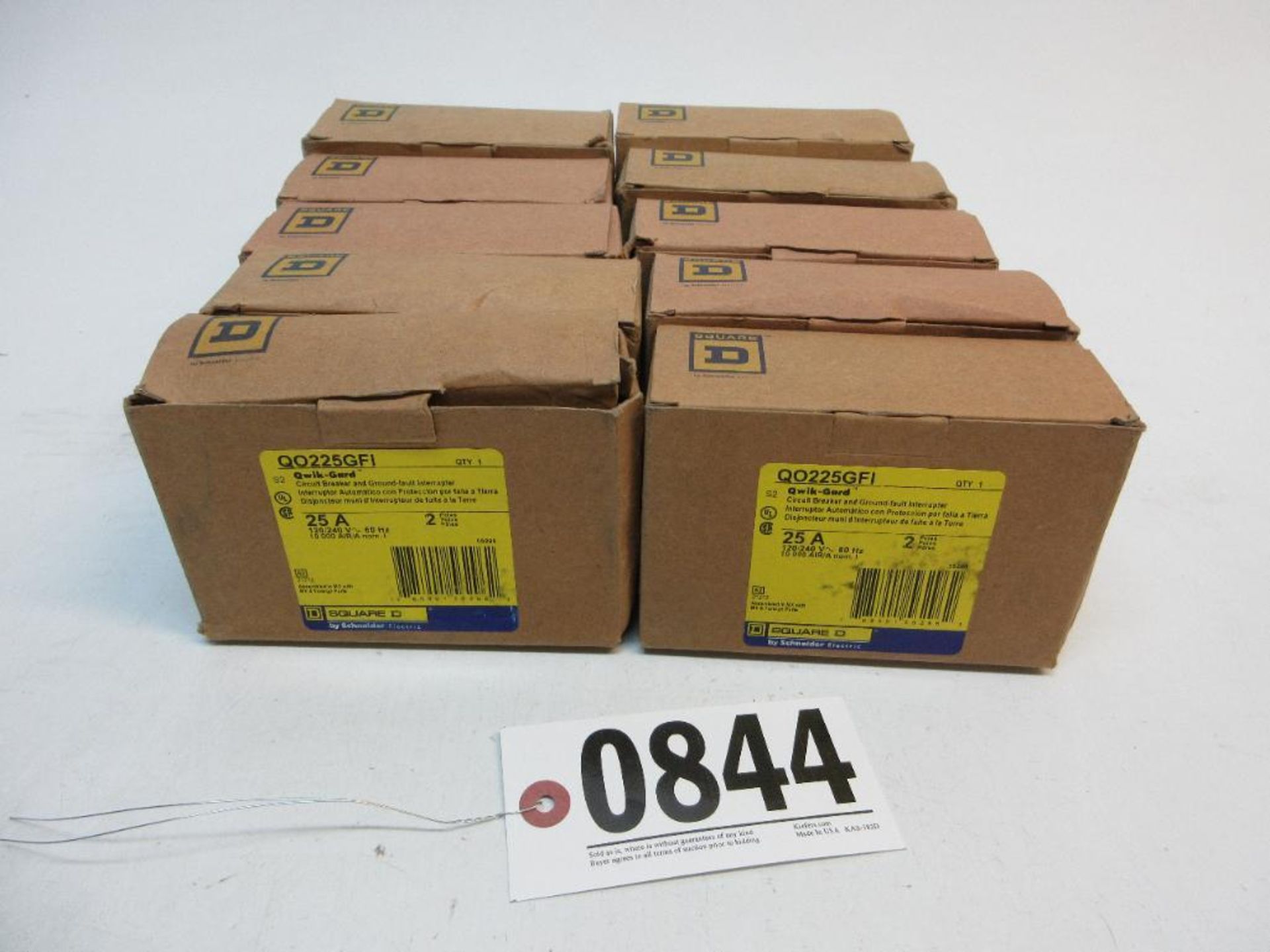 (10) QO225GFI QWIK-GARD CIRCUIT BREAKER AND GROUND-FAULT INTERRUPTER 25A 2 POLE NEW (THIS LOT IS FOB