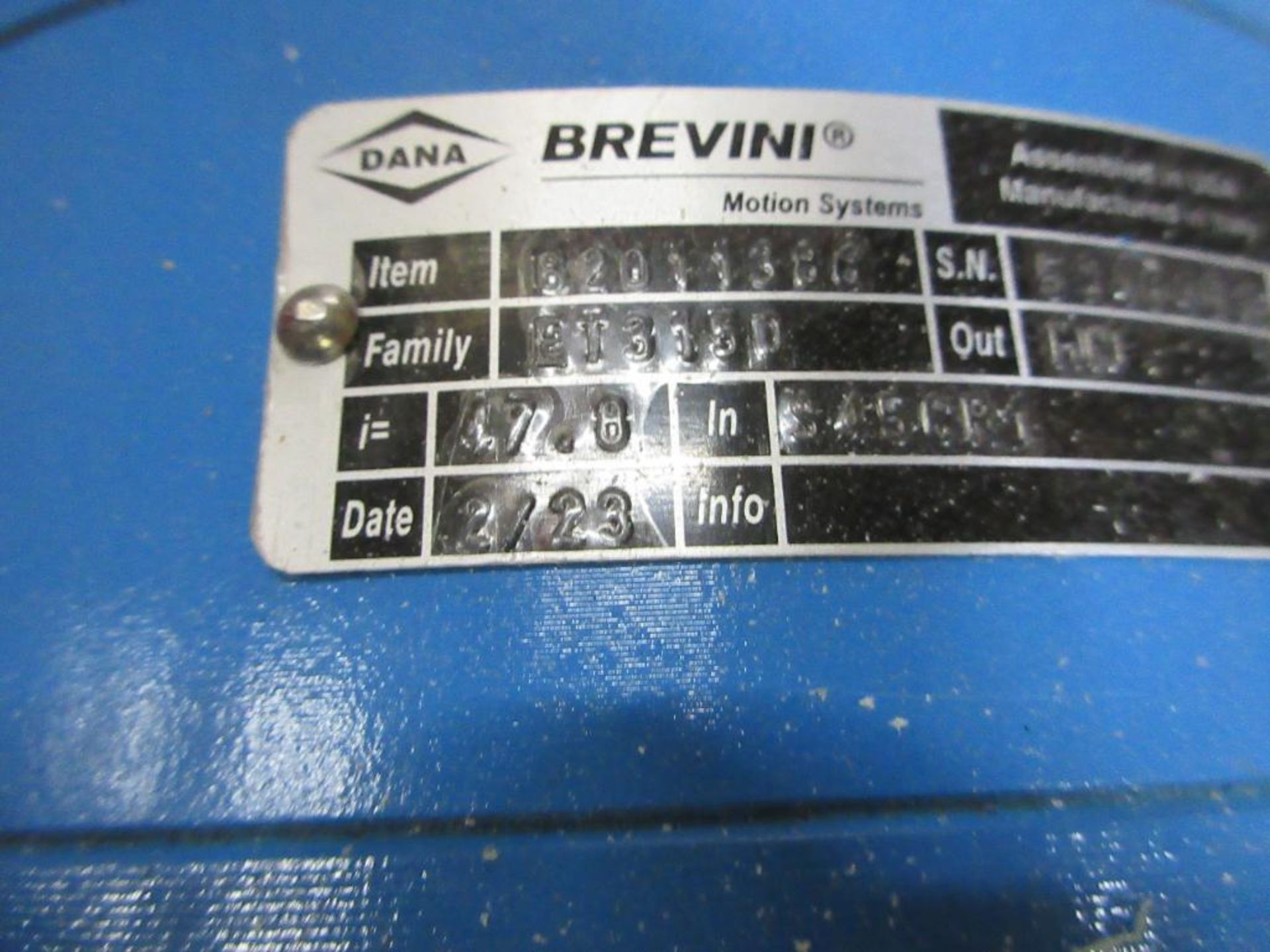 DANA BREVINI MOTION SYSTEMS B2011386 ET3150 INLINE GEAR REDUCER (THIS LOT IS FOB CAMARILLO CA) - (Th - Image 3 of 7