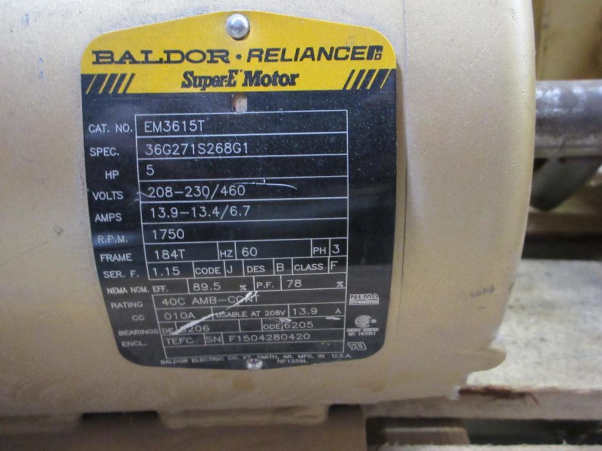 BALDOR-RELIANCE MOTORS TO INCLUDE (1) EM377OT 7.5HP 1770RPM FRAME 213T (1) 1209536041-10 10HP 3485RP - Image 18 of 22