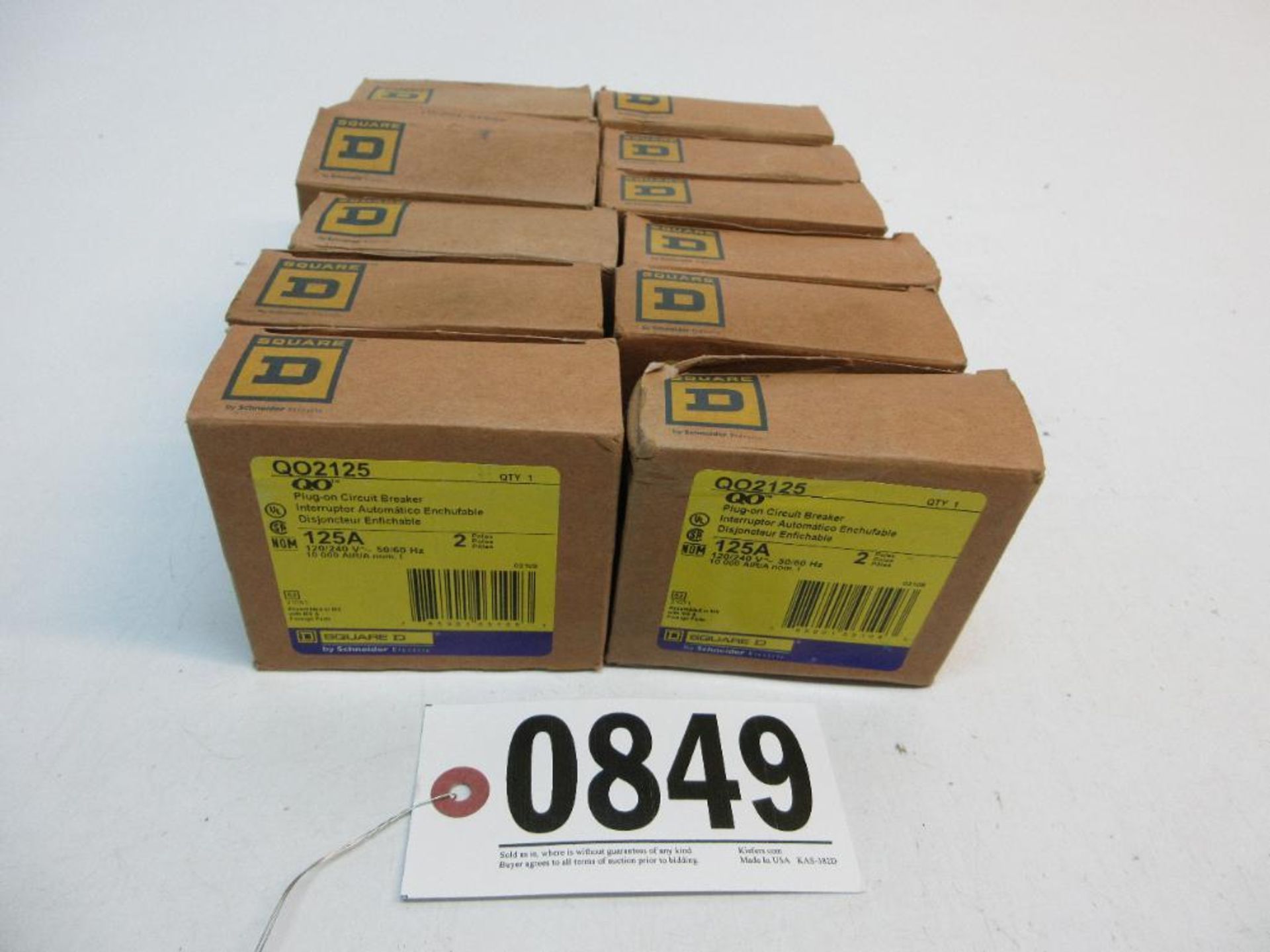 (12) SQUARE D Q02125 PLUG-ON CIRCUIT BREAKER 125A 2 POLE NEW (THIS LOT IS FOB CAMARILLO CA) - (There