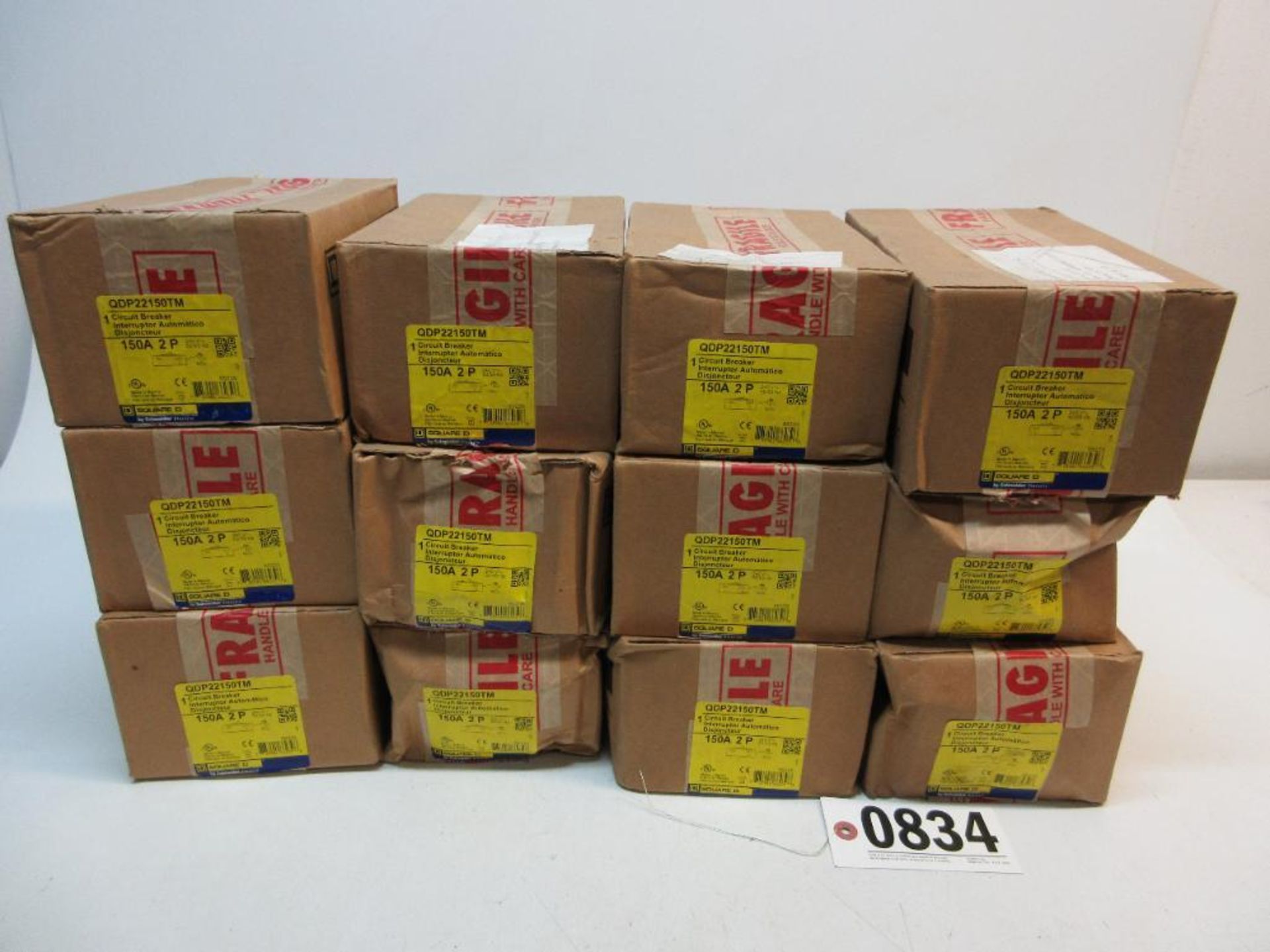 (12) SQUARE D QDP22150TM CIRCUIT BREAKERS 150A 2 POLE NEW (THIS LOT IS FOB CAMARILLO CA) - (There wi