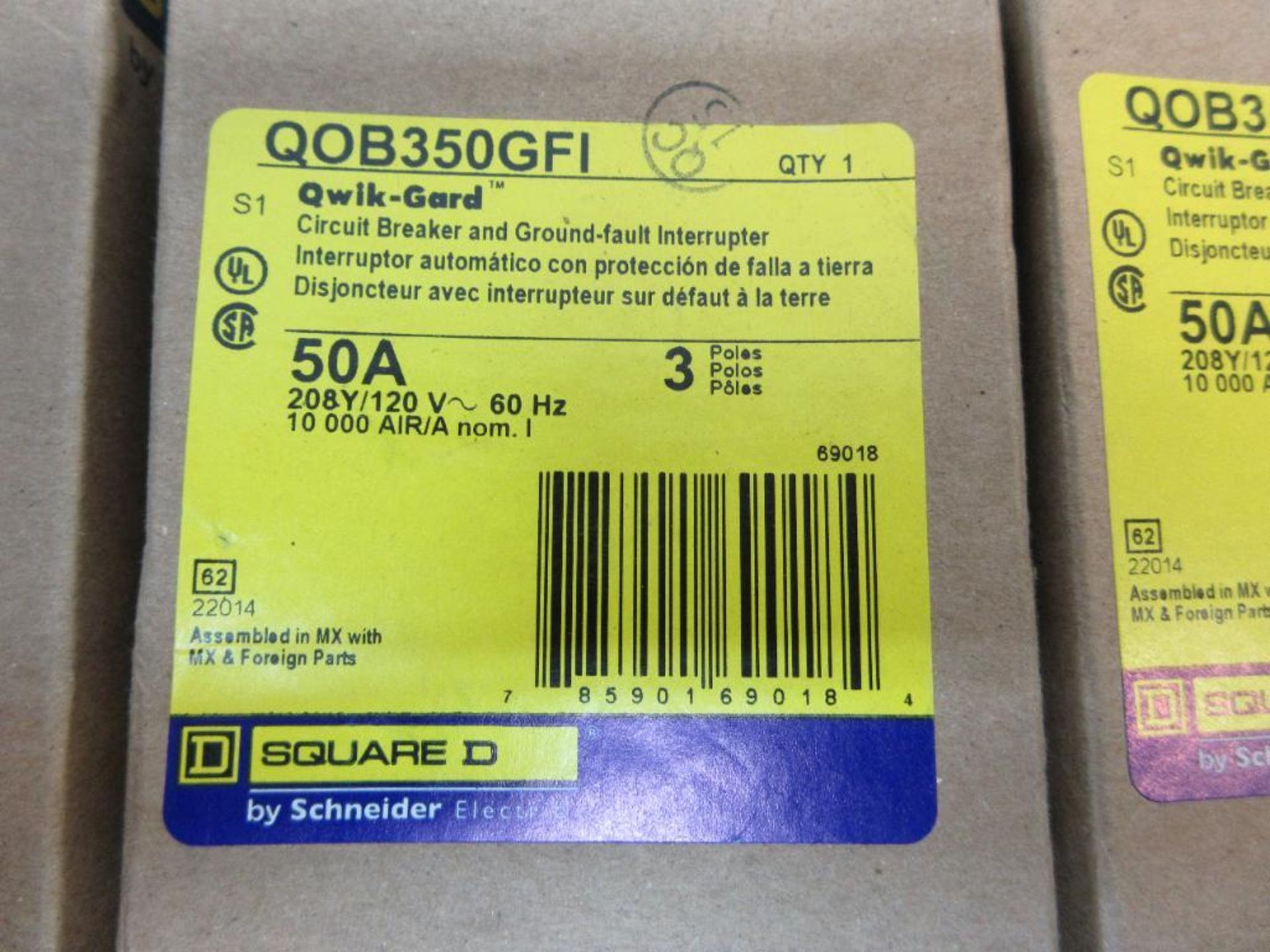 (3 TIMES THE MONEY) SQUARE D QOB350GFI QUIK-GARD CIRCUIT BREAKER AND GROUND-FAULT INTERRUPTER 50A 3 - Image 2 of 2