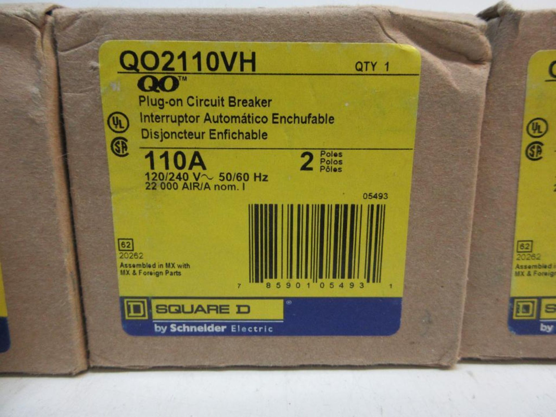 (20) SQUARE D QO2110VH PLUG-ON CIRCUIT BREAKER 110A 2 POLE NEW (THIS LOT IS FOB CAMARILLO CA) - (The - Image 2 of 2