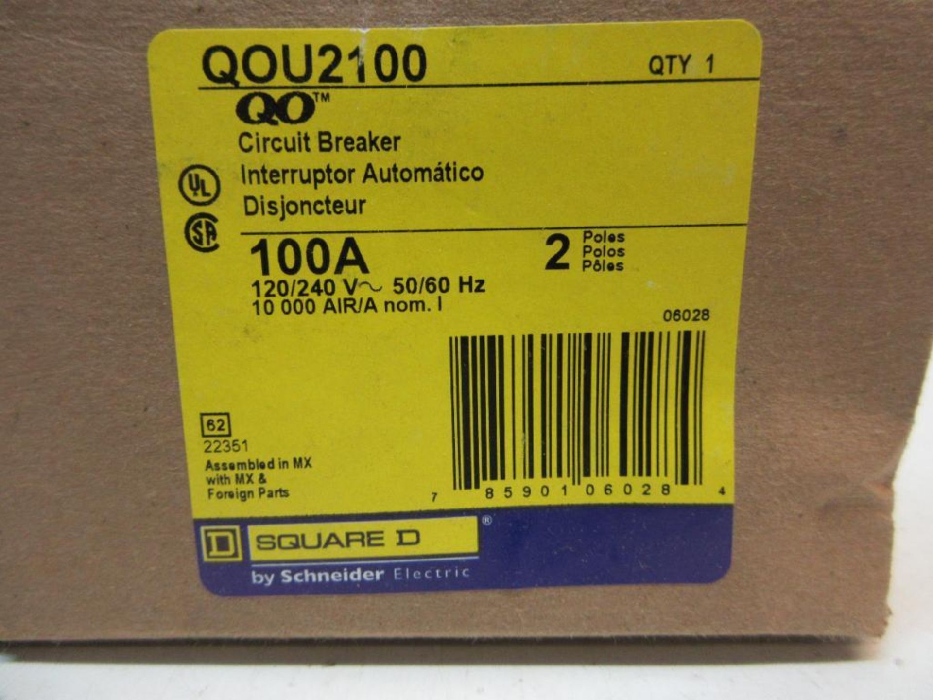 (12) SQUARE D QOU2100 CIRCUIT BREAKERS 100A 2 POLE NEW (THIS LOT IS FOB CAMARILLO CA) - (There will - Image 2 of 2