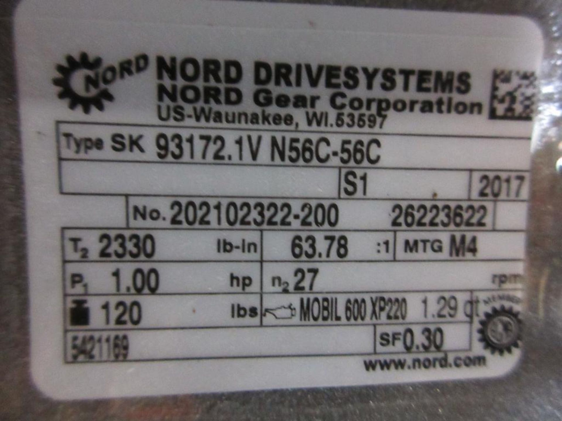 NORD DRIVESYSTEMS TYPE SK 93172.1V N56C-56C (THIS LOT IS FOB CAMARILLO CA) - (There will be a $40 Ri - Image 2 of 5