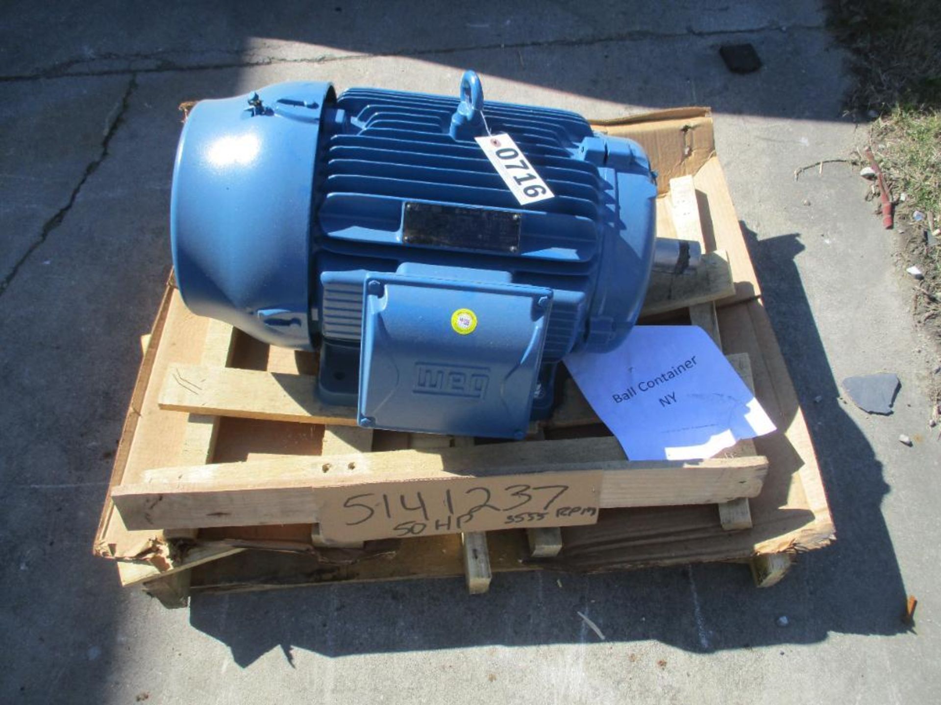 WEG 3 PHASE 50HP 3550RPM 324/6TS FRAME A/C MOTOR P/N 05036ET3E326TS-W22 435# LBS (THIS LOT IS FOB KN