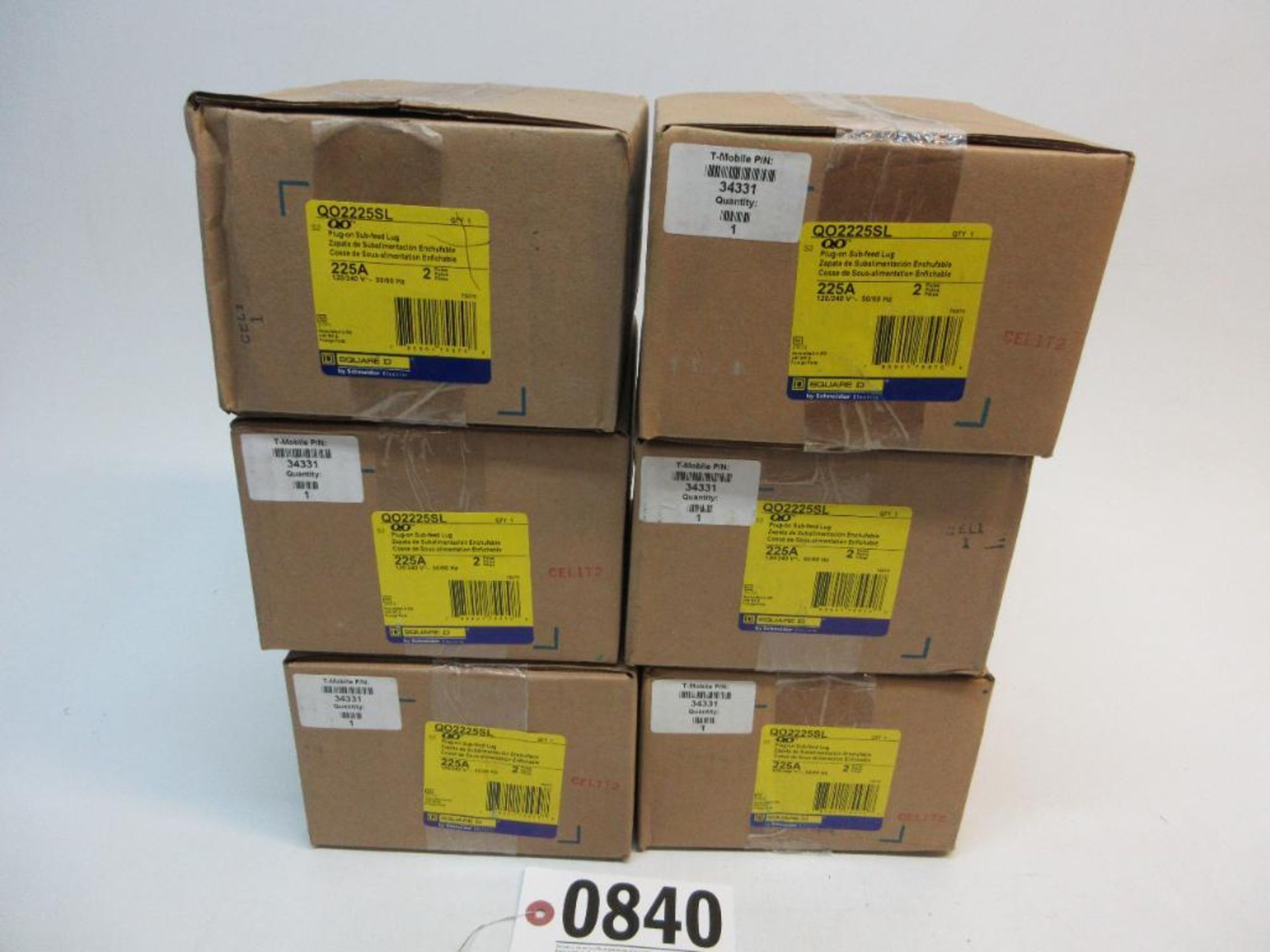 (6) SQUARE D QO2225SL PLUG-ON SUB-FEED LUG 225A 2 POLE NEW (THIS LOT IS FOB CAMARILLO CA) - (There w