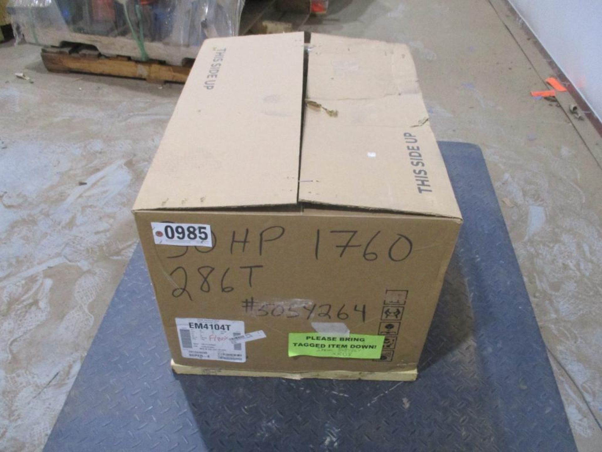 BALDOR 3 PHASE 30HP 1760RPM 286T FRAME A/C MOTOR P/N EM4104T, 425# lbs (There will be a $40 Rigging/