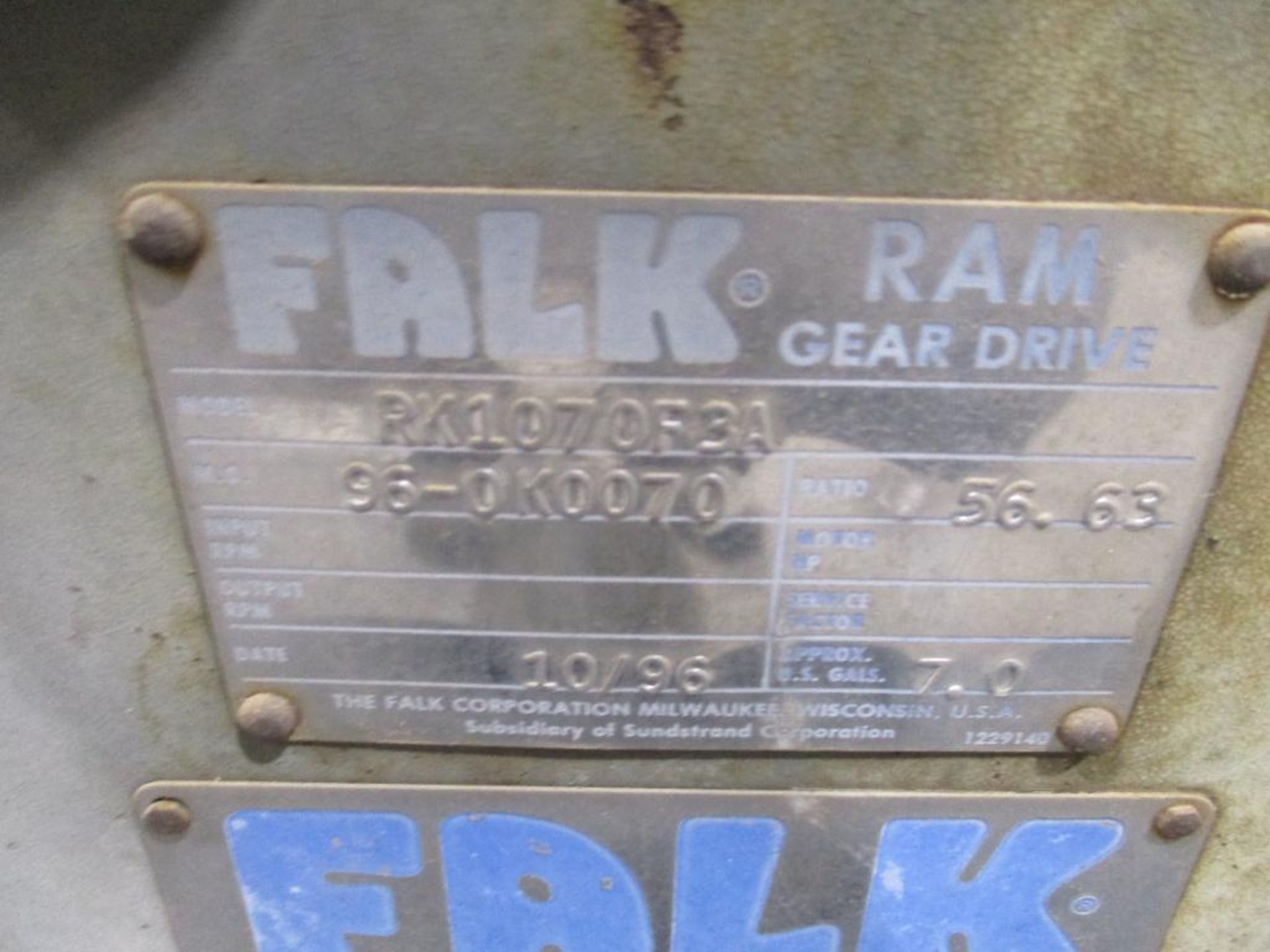 FALK 56.63 RATIO REDUCER P/N RK1070F3A, 601# lbs (There will be a $40 Rigging/Prep fee added to the - Bild 5 aus 5