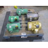 LOT OF 5 MOTORS P/N EM3610T, 0107283607-000010, EM3663T, VM3613T, VEM3615T, 383# lbs (There will be
