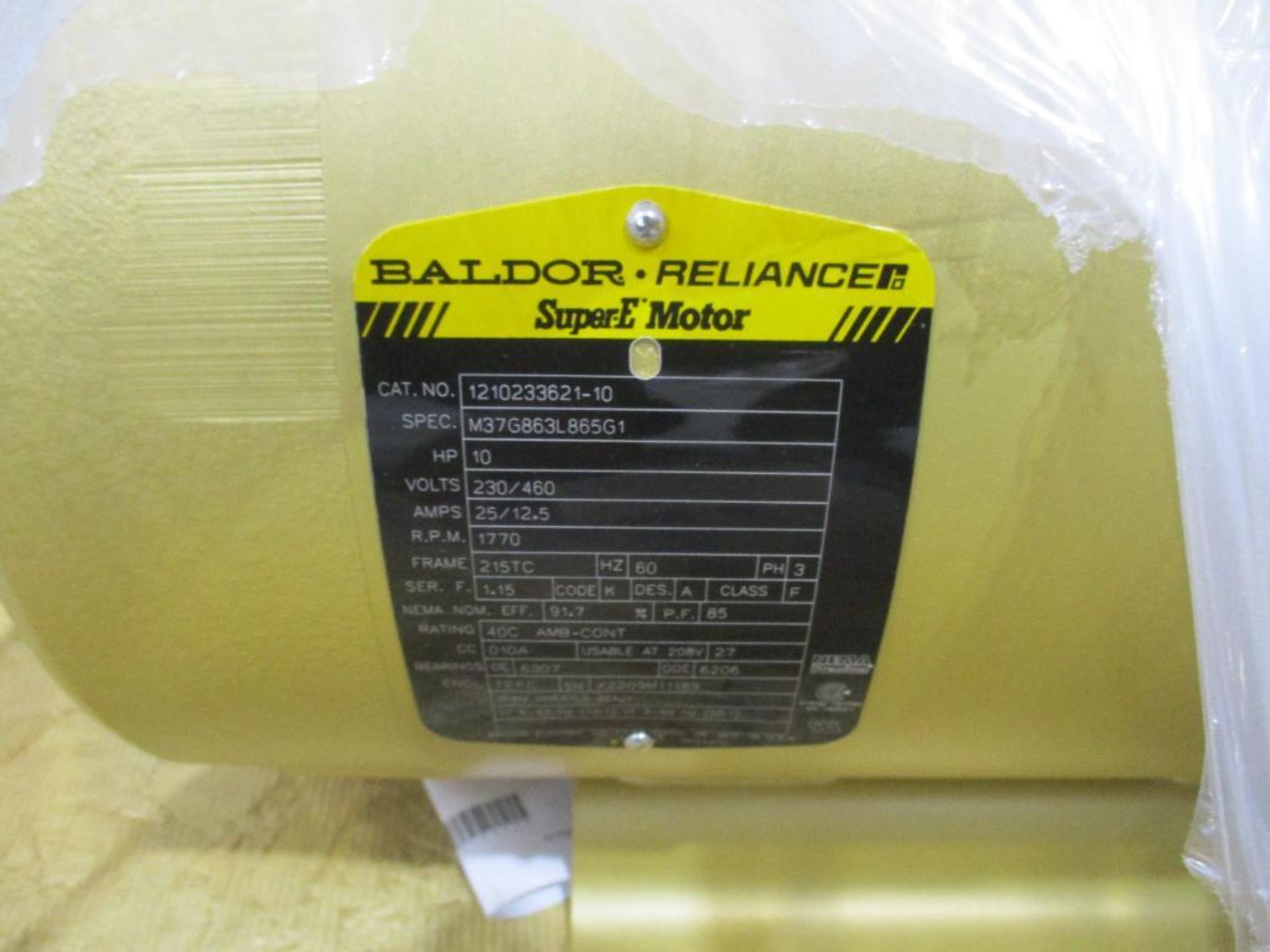 BALDOR 3 PHASE 10HP 1770RPM 215TC FRAME A/C MOTOR P/N 1210233621-10, 161# lbs (There will be a $40 R - Image 5 of 5