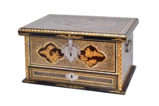 A RARE JAPANESE ‘NAMBAN’ LAQUER INLAID CHEST, MOMOYAMA PERIOD, CIRCA 1600 – 1630