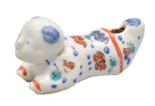 A JAPANESE ARITA ‘KAKIEMON’ PORCELAIN WHISTLE, EDO PERIOD, CIRCA 1700