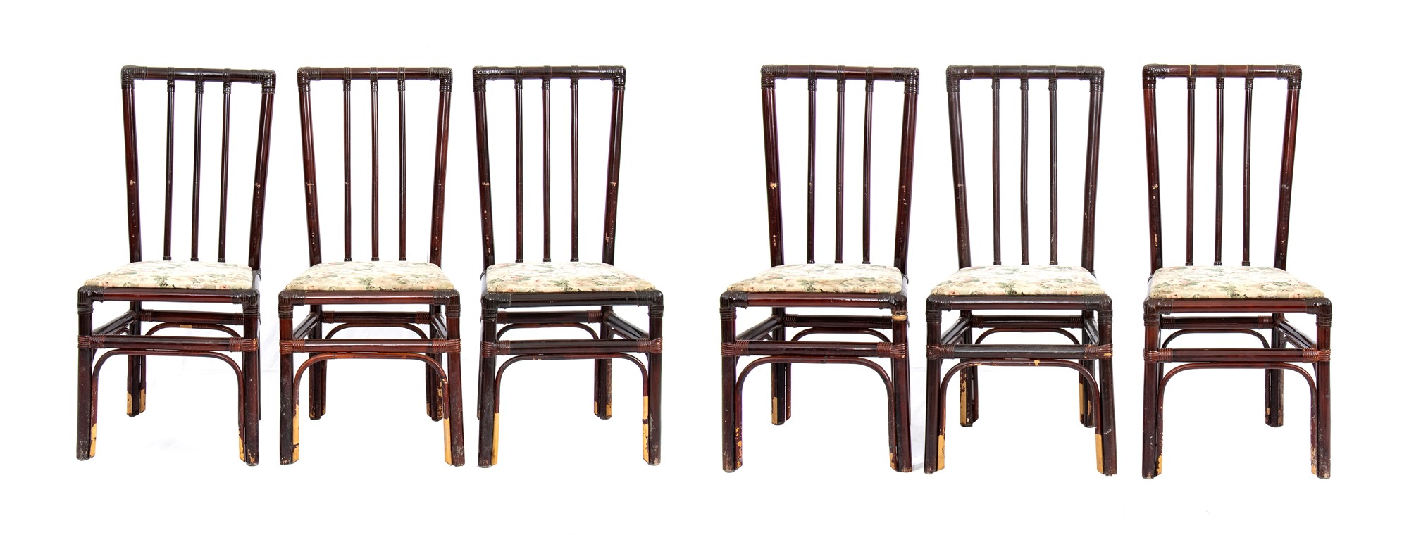 Six chairs with lacquered bamboo structure - Bild 3 aus 15