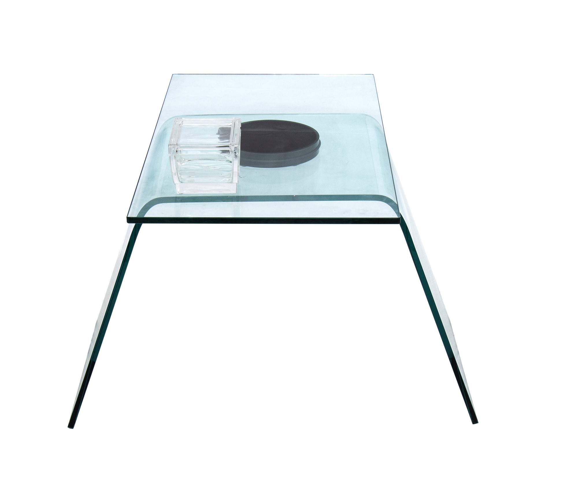 Coffee table in curved glass and swivel top - Image 9 of 15